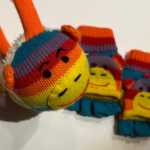 Claire’s Colorful Monkey Earmuffs and Gloves/mitten Set - Picture 7 of 8